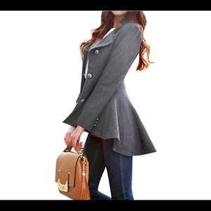 Gray flare blazer coat